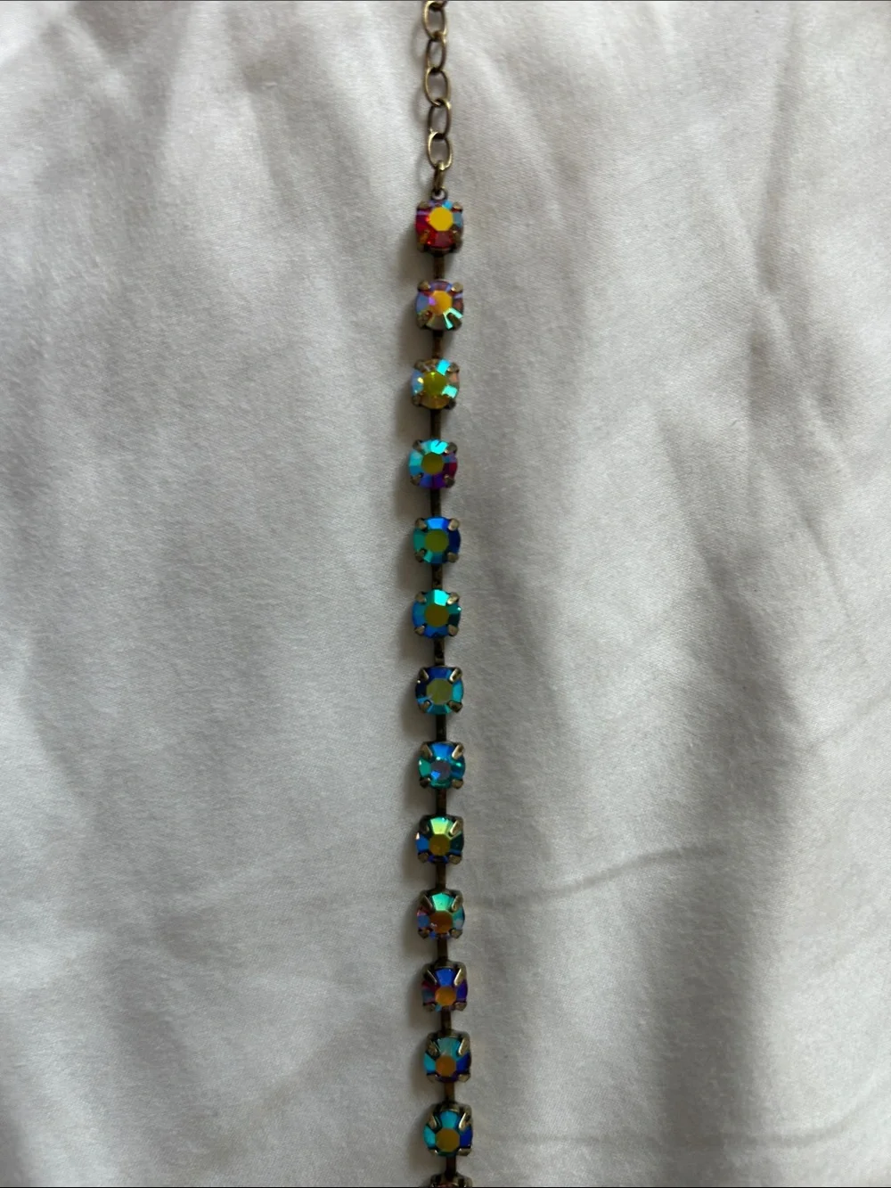 Multicolor Crystal Tennis Bracelet - Vibrant Aurora Borealis Stones